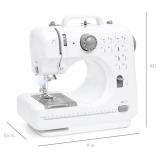 Compact Sewing Machine, 42-Piece Beginners Kit, Multifunctional Portable 6V for Beginner w/ 12 Stitch Patterns, Light, Foot Pedal, Storage Drawer