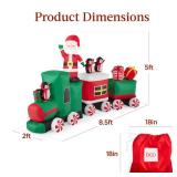 Pre-lit Inflatable Christmas Train & Animated Santa Claus - 8.5ft