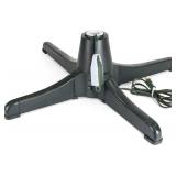 360-Degree Rotating Adjustable Christmas Tree Stand for Up to 7.5ft Artificial Tree w/ 3 Settings, 3 Built-in Electrical Outlets, Black