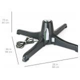 360-Degree Rotating Adjustable Christmas Tree Stand for Up to 7.5ft Artificial Tree w/ 3 Settings, 3 Built-in Electrical Outlets, Black