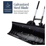 Galvanized Blade 2-Wheel Snow Pusher w/ Adjustable Handle - 36in