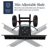 Galvanized Blade 2-Wheel Snow Pusher w/ Adjustable Handle - 36in