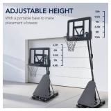 Adjustable 4.4-10ft Basketball Hoop, w/ Shatterproof Backboard, Ball Return, Retail $229.00