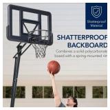 Adjustable 4.4-10ft Basketball Hoop, w/ Shatterproof Backboard, Ball Return, Retail $229.00