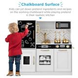 Pretend Play Kitchen Wooden Toy Set for Kids with 11 Accessories, White