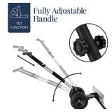 2-Wheel Snow Pusher w/ Adjustable Handle, Reflective Tape - 48in, Silver, Retail $149.00