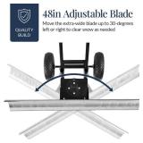 2-Wheel Snow Pusher w/ Adjustable Handle, Reflective Tape - 48in, Silver, Retail $149.00
