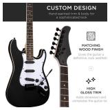 Beginner Electric Guitar Kit w/ Case, 10W Amp, Tremolo Bar - 39in, Black