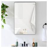 2-Way Rectangle Wall Mirror w/ Rounded Corners, Anti-Blast Film - 24x36in