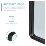 2-Way Rectangle Wall Mirror w/ Rounded Corners, Anti-Blast Film - 24x36in