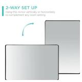 2-Way Rectangle Wall Mirror w/ Rounded Corners, Anti-Blast Film - 24x36in