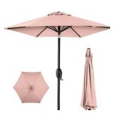 Outdoor Market Patio Umbrella w/ Push Button Tilt, Crank Lift - 7.5ft, Rose