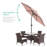 Outdoor Market Patio Umbrella w/ Push Button Tilt, Crank Lift - 7.5ft, Rose