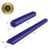 8ft Folding Floor Balance Beam 2-Panel for Gymnastics Practice, Exercise - Royal Blue