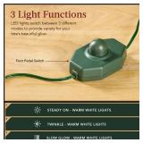 Pre-Lit Snow Flocked Artificial Pine Christmas Tree w/ Warm White Lights 4.5ft