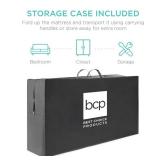 Folding Portable Gray Mattress Topper w/ Plush Foam - 4in, Twin