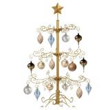 Wrought Iron Christmas Tree Ornament Display w/ Easy Assembly, Stand - 3ft