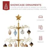 Wrought Iron Christmas Tree Ornament Display w/ Easy Assembly, Stand - 3ft