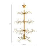 Wrought Iron Christmas Tree Ornament Display w/ Easy Assembly, Stand - 3ft