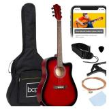 Full Size Beginner Acoustic Guitar Set with Case, Strap, Capo - 41in