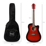 Full Size Beginner Acoustic Guitar Set with Case, Strap, Capo - 41in