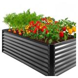 Outdoor Metal Raised Garden Bed for Vegetables, Flowers, Herbs - 6x3x2ft, Dark Gray, Retail $139.00