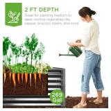 Outdoor Metal Raised Garden Bed for Vegetables, Flowers, Herbs - 6x3x2ft, Dark Gray, Retail $139.00