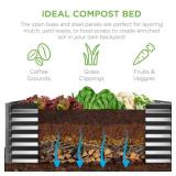 Outdoor Metal Raised Garden Bed for Vegetables, Flowers, Herbs - 6x3x2ft, Dark Gray, Retail $139.00
