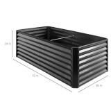 Outdoor Metal Raised Garden Bed for Vegetables, Flowers, Herbs - 6x3x2ft, Dark Gray, Retail $139.00