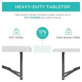 Portable Folding Plastic Dining Table w/ Handle, Lock - 6ft, White