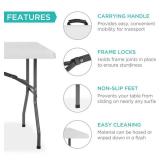 Portable Folding Plastic Dining Table w/ Handle, Lock - 6ft, White