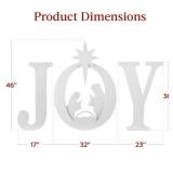 3-Piece Christmas JOY Nativity Yard Decoration w/ Ground Stakes - 46in
