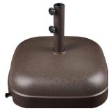123lb Capacity Fillable Mobile Umbrella Base w/ 4 wheels - Dome Square, Brown