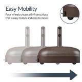 123lb Capacity Fillable Mobile Umbrella Base w/ 4 wheels - Dome Square, Brown