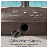 123lb Capacity Fillable Mobile Umbrella Base w/ 4 wheels - Dome Square, Brown