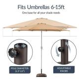 123lb Capacity Fillable Mobile Umbrella Base w/ 4 wheels - Dome Square, Brown