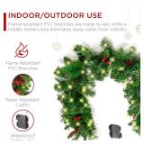 9Ft Pre-Lit Christmas Garland W/ 2-In-1 Led Lights