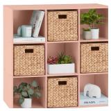 9-Cube Bookshelf Storage Display w/ 3 Removable Panels, Customizable Design