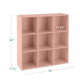 9-Cube Bookshelf Storage Display w/ 3 Removable Panels, Customizable Design