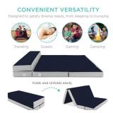 Folding Portable Midnight Blue Mattress Topper w/ Plush Foam - 4in, Twin XL Retail $129.00