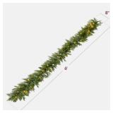 Pre-Lit Cedar Cypress Christmas Realistic Garland w/ Twinkling LEDs