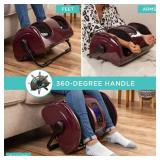 Reflexology Shiatsu Foot Massager w/ High-Intensity Rollers, Remote Control, Burgundy