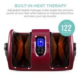 Reflexology Shiatsu Foot Massager w/ High-Intensity Rollers, Remote Control, Burgundy