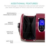 Reflexology Shiatsu Foot Massager w/ High-Intensity Rollers, Remote Control, Burgundy