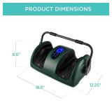 Reflexology Shiatsu Foot Massager w/ High-Intensity Rollers, Remote Control, Dark Green