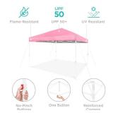 One-Person Setup Instant Pop Up Canopy w/ Case, 4 Weight Bags - 10x10ft, Pink