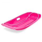35in Kids Outdoor Plastic Sport Toboggan Winter Snow Sled Board w/ Pull Rope, 2 Handles - Pink