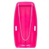 35in Kids Outdoor Plastic Sport Toboggan Winter Snow Sled Board w/ Pull Rope, 2 Handles - Pink