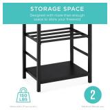 5-Piece Firewood Log Rack Holder Tools Set w/ Hook, Broom, Shovel, Tongs