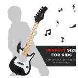 Kids Electric Guitar Beginner Starter Kit w/ 5W Amplifier - 30 in, Black